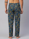 Men's Printed, Multicolor, Cotton, Regular Fit, Elasticated, Waistband, Pyjama With Side Pockets