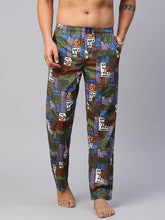 Men's Printed, Multicolor, Cotton, Regular Fit, Elasticated, Waistband, Pyjama With Side Pockets