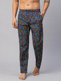 Men's Printed, Multicolor, Cotton, Regular Fit, Elasticated, Waistband, Pyjama With Side Pockets