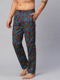 Men's Printed, Multicolor, Cotton, Regular Fit, Elasticated, Waistband, Pyjama With Side Pockets