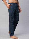 Men's Printed, Blue, Cotton, Regular Fit, Elasticated, Waistband, Pyjama  With Side Pockets
