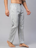 Men's Printed, Grey, Cotton, Regular Fit, Elasticated, Waistband, Pyjama  With Side Pockets