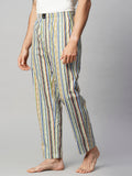 Men's Printed, Multicolor, Cotton, Regular Fit, Elasticated, Waistband, Pyjama With Side Pockets