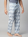 Men's Printed, Blue, Cotton, Regular Fit, Elasticated, Waistband, Pyjama  With Side Pockets
