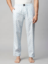 Men's Printed, Blue, Cotton, Regular Fit, Elasticated, Waistband, Pyjama With Side Pockets