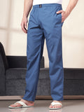 Men's Cotton Navy Pyjama Regular Fit with Side Pockets