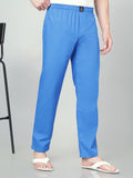 Men's Cotton Medium Blue Pyjama Regular Fit with Side Pockets