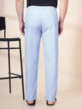 Men's Cotton Blue Pyjama Regular Fit with Side Pockets