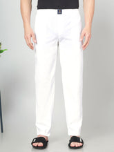 Men's Cotton White Pyjama Regular Fit with Side Pockets