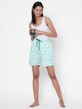 Women's Multicolor, 100% Cotton, Printed, Regular Fit, Inner Elastic, Mid-Rise, Lounge Shorts - Pack of 2