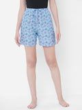 Women's Multicolor, 100% Cotton, Printed, Regular Fit, Inner Elastic, Mid-Rise, Lounge Shorts - Pack Of 2