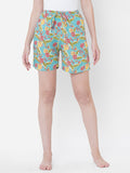 Women's Multicolor, 100% Cotton, Printed, Regular Fit, Inner Elastic, Mid-Rise, Lounge Shorts - Pack Of 2