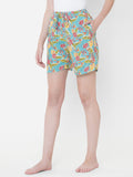 Women's Multicolor, 100% Cotton, Printed, Regular Fit, Inner Elastic, Mid-Rise, Lounge Shorts - Pack Of 2
