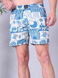 Blue Men's Cotton Printed Boxer