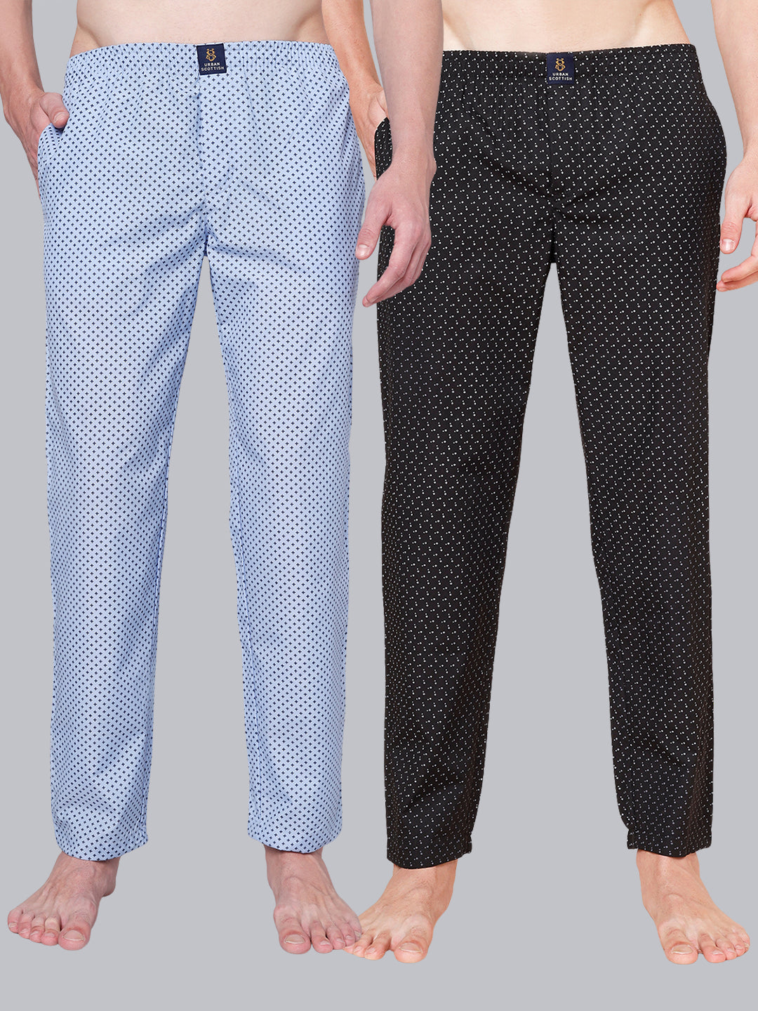 Men's Lounge Pants - 2-Pack, 100% Cotton, Side Pockets