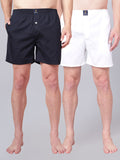 Men’s 100% Cotton Solid Boxers Shorts With Side Pockets (Pack of 2)