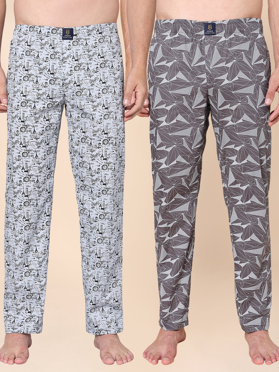 Men's Lounge Pants - 2-Pack, 100% Cotton, Side Pockets