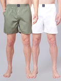 Men’s 100% Cotton Solid Boxers Shorts With Side Pockets (Pack of 2)