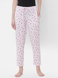 Women's Striped, Pink, Viscose, Regular Fit, Elasticated, Waistband, Pyjama  With Side Pockets