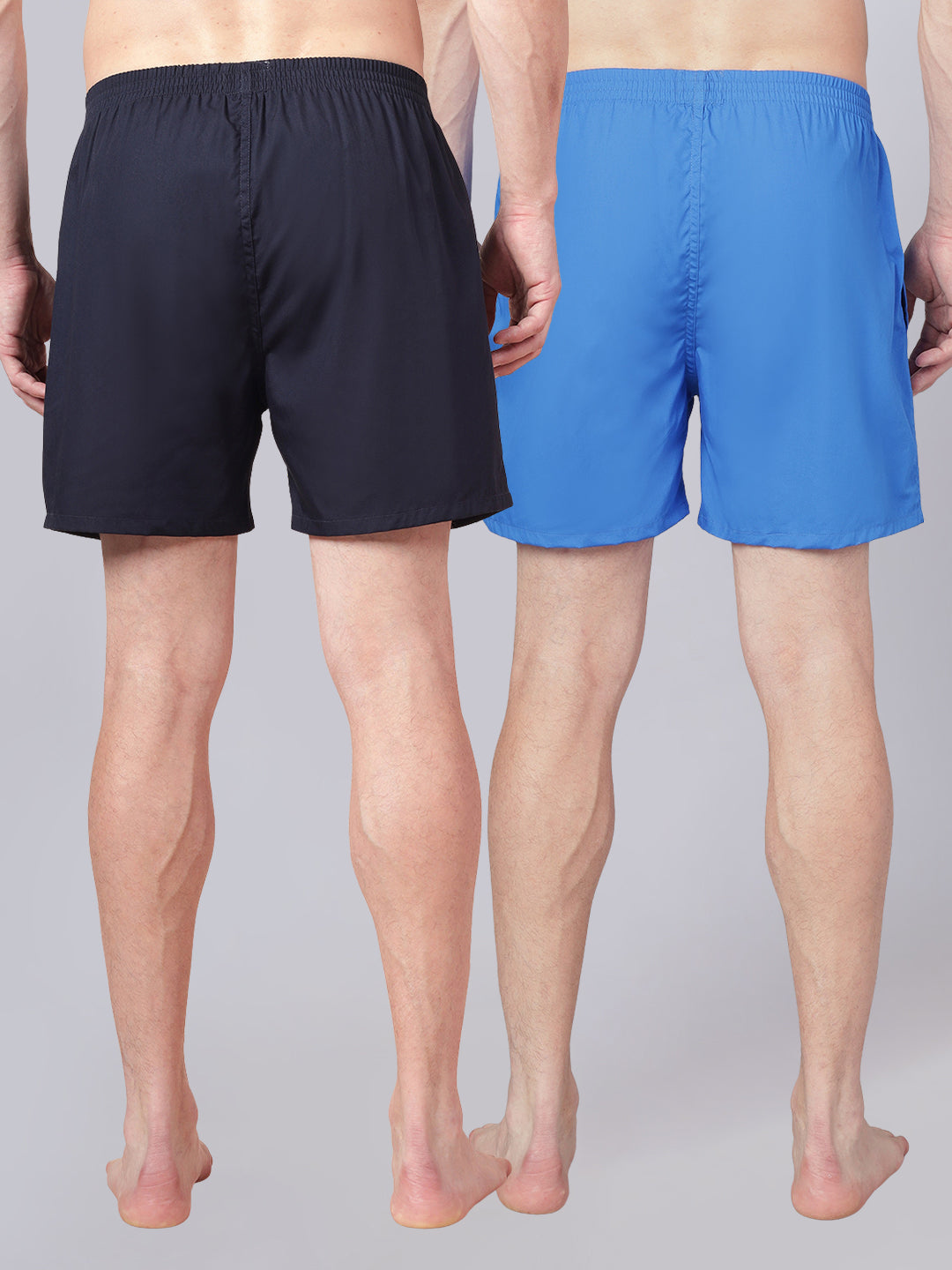 Men’s 100% Cotton Solid Boxers Shorts With Side Pockets (Pack of 2)
