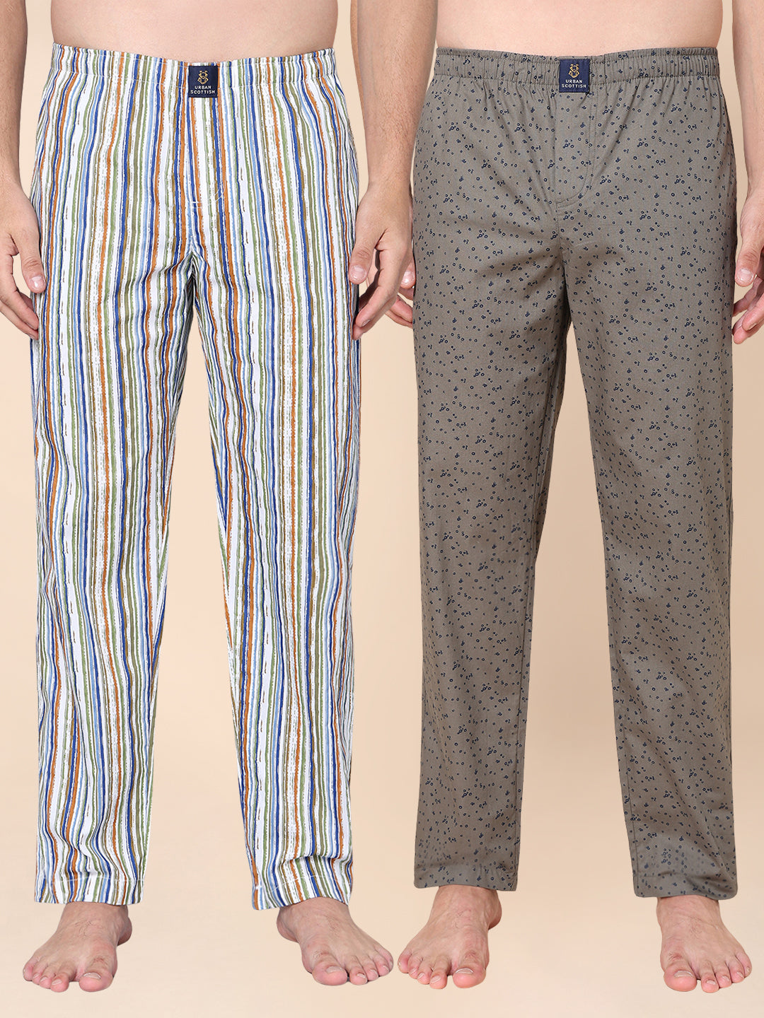 Men's Lounge Pants - 2-Pack, 100% Cotton, Side Pockets