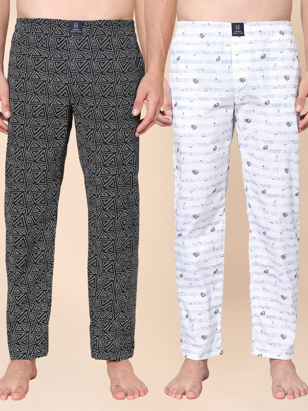 Men's Lounge Pants - 2-Pack, 100% Cotton, Side Pockets