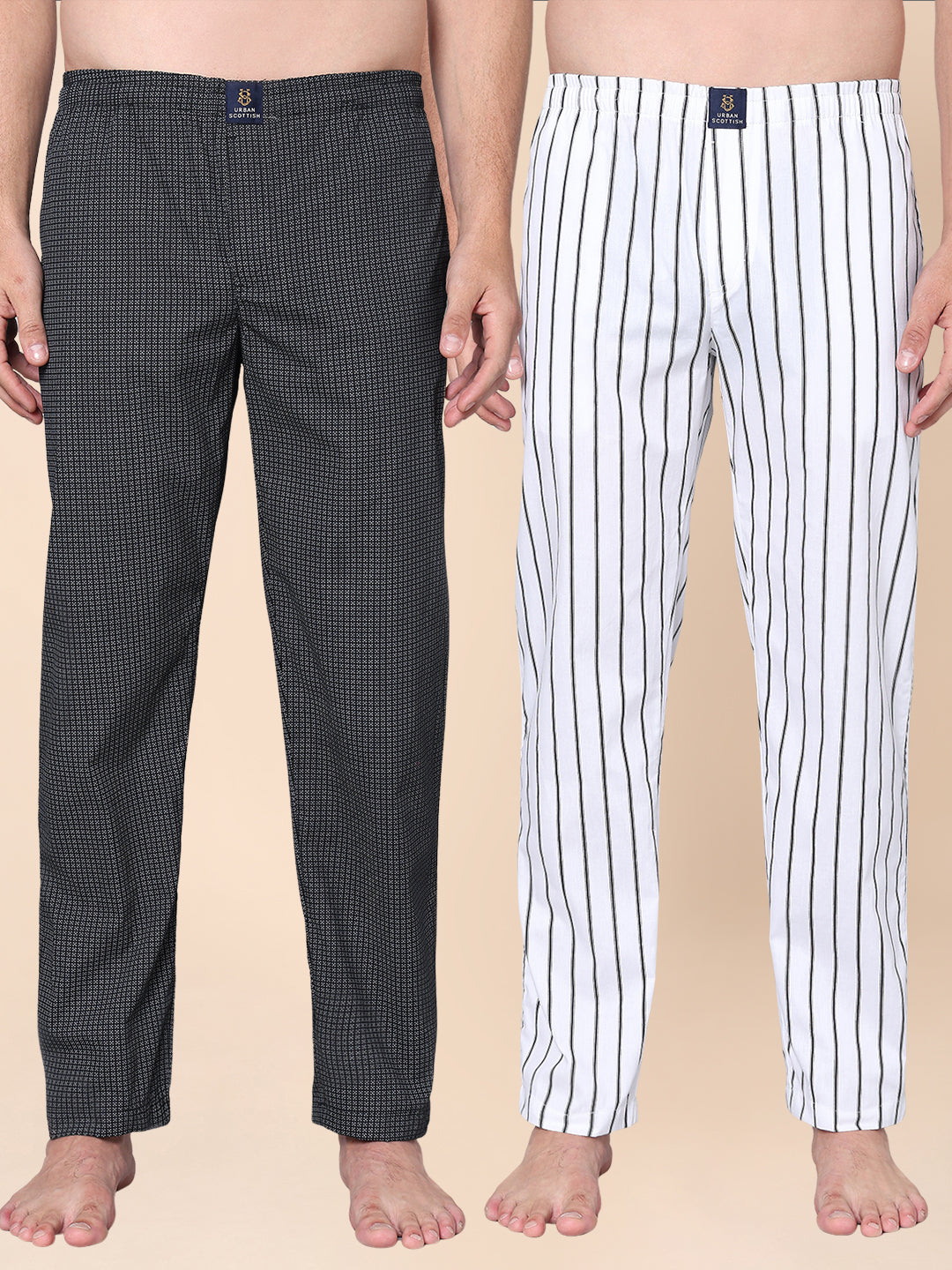 Men's Lounge Pants - 2-Pack, 100% Cotton, Side Pockets