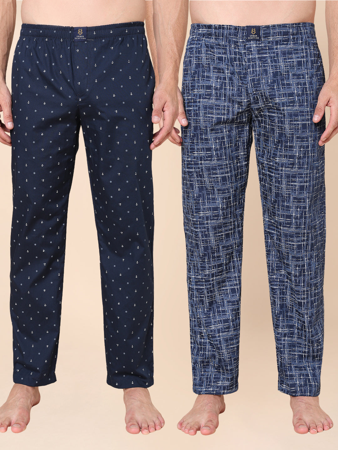 Men's Lounge Pants - 2-Pack, 100% Cotton, Side Pockets