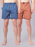 Men’s 100% Cotton Solid Boxers Shorts With Side Pockets (Pack of 2)