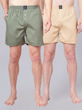 Men’s 100% Cotton Solid Boxers Shorts With Side Pockets (Pack of 2)