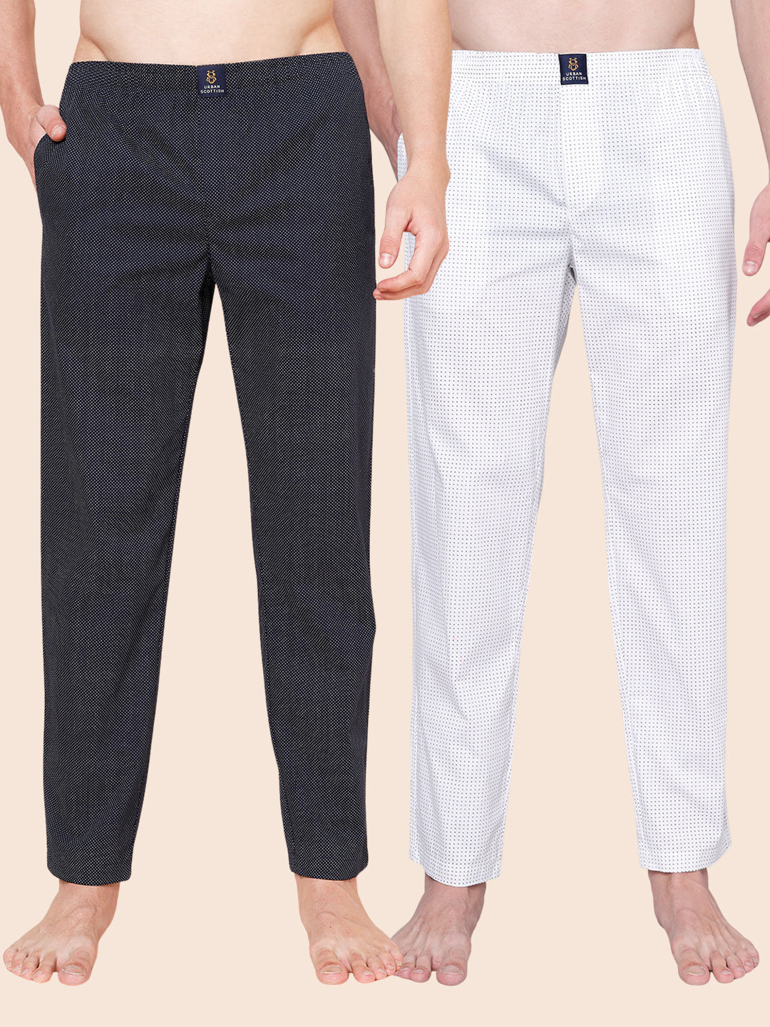 Men's Lounge Pants - 2-Pack, 100% Cotton, Side Pockets