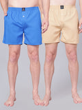 Men’s 100% Cotton Solid Boxers Shorts With Side Pockets (Pack of 2)
