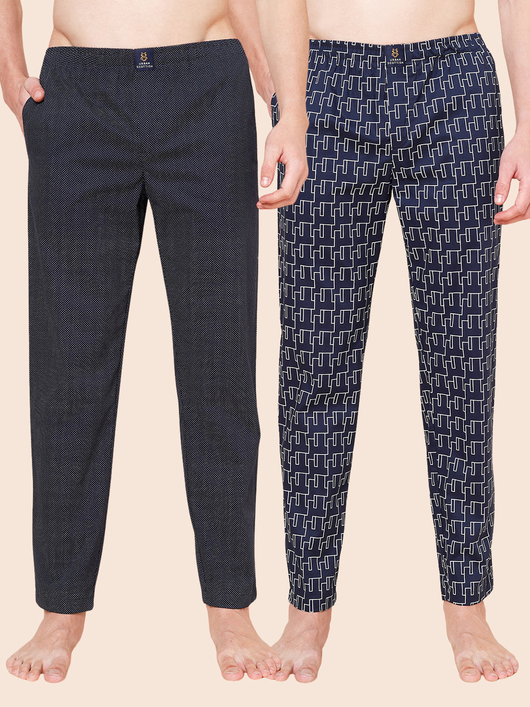 Men's Lounge Pants - 2-Pack, 100% Cotton, Side Pockets