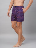 Men's Multicolor, 100% Cotton, Printed, Regular Fit, Inner Elastic, Mid-Rise, Boxers