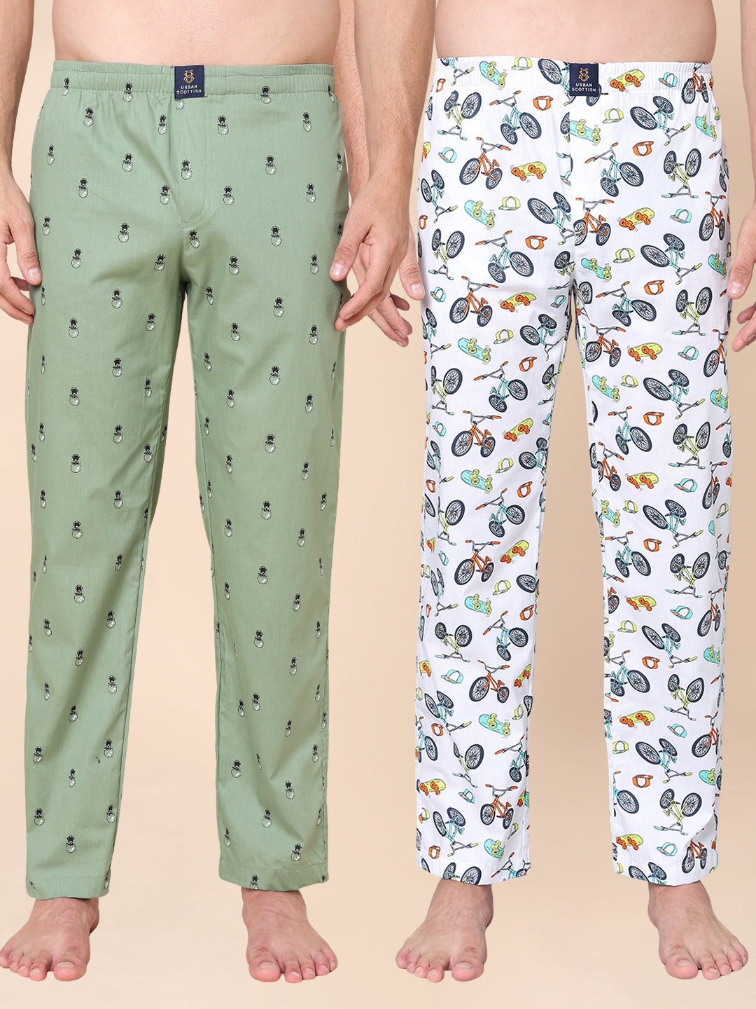 Men's Lounge Pants - 2-Pack, 100% Cotton, Side Pockets