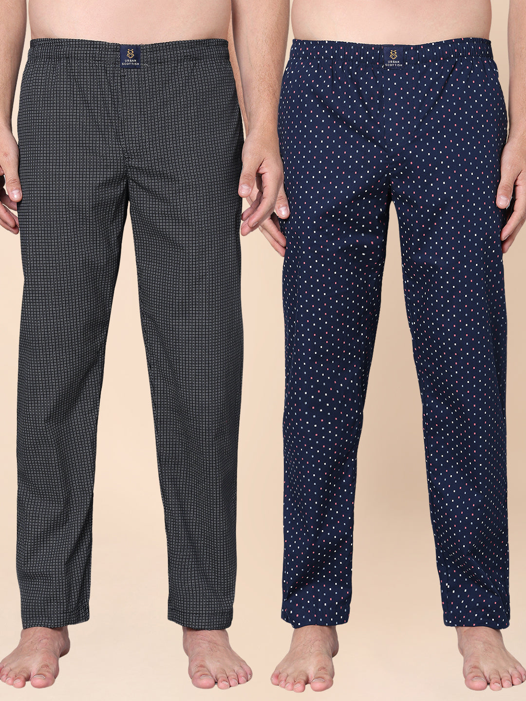 Men's Lounge Pants - 2-Pack, 100% Cotton, Side Pockets