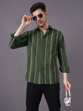 Men Textured Stripe Regular Fit Cotton Shirt