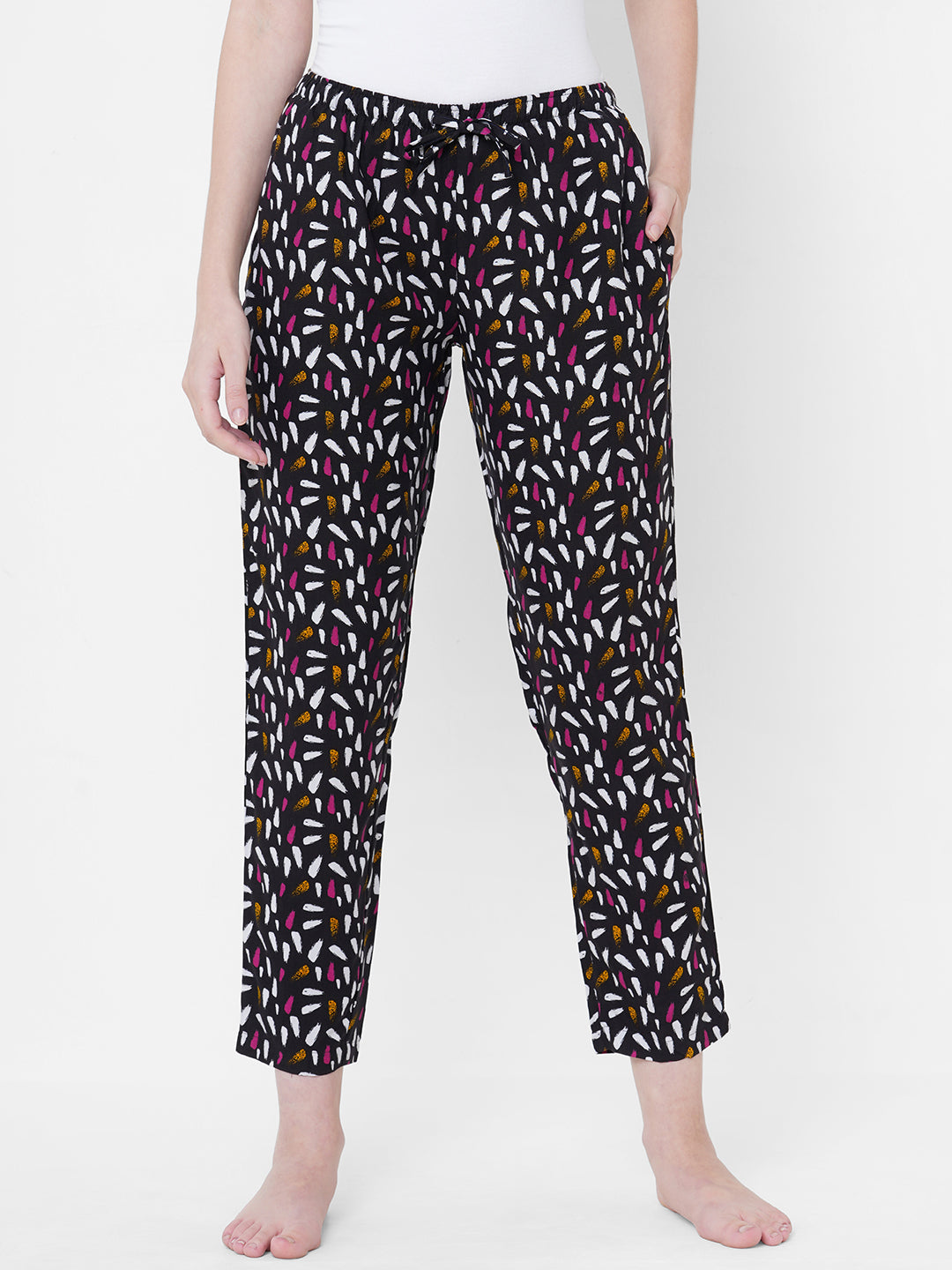 Women's Printed, Multicolor, Viscose, Regular Fit, Elasticated, Waistband, Pyjama  With Side Pockets
