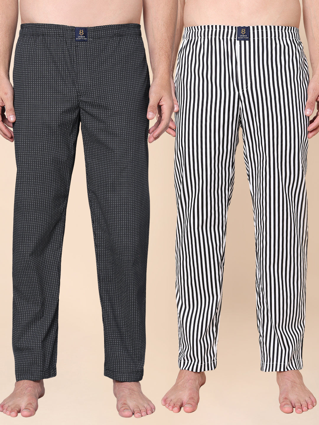 Men's Lounge Pants - 2-Pack, 100% Cotton, Side Pockets