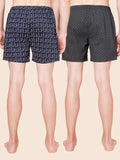 Men’s 100% Cotton Printed Boxers Shorts With Side Pockets (Pack of 2)
