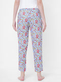Women's Floral Print, Multicolor, Viscose, Regular Fit, Elasticated, Waistband, Pyjama  With Side Pockets
