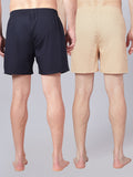 Men’s 100% Cotton Solid Boxers Shorts With Side Pockets (Pack of 2)