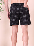 Black Men's Cotton Printed Boxer