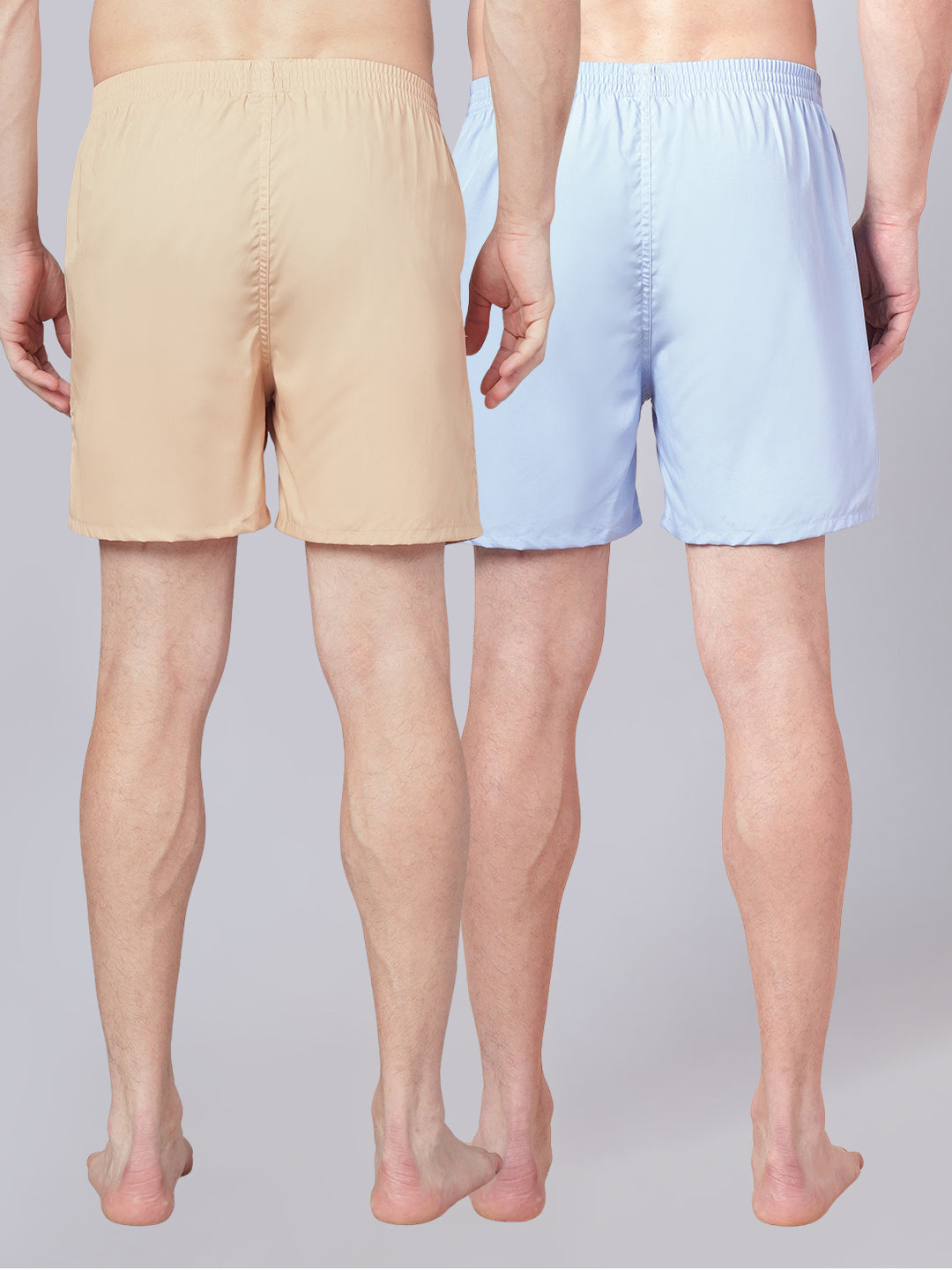 Men’s 100% Cotton Solid Boxers Shorts With Side Pockets (Pack of 2)