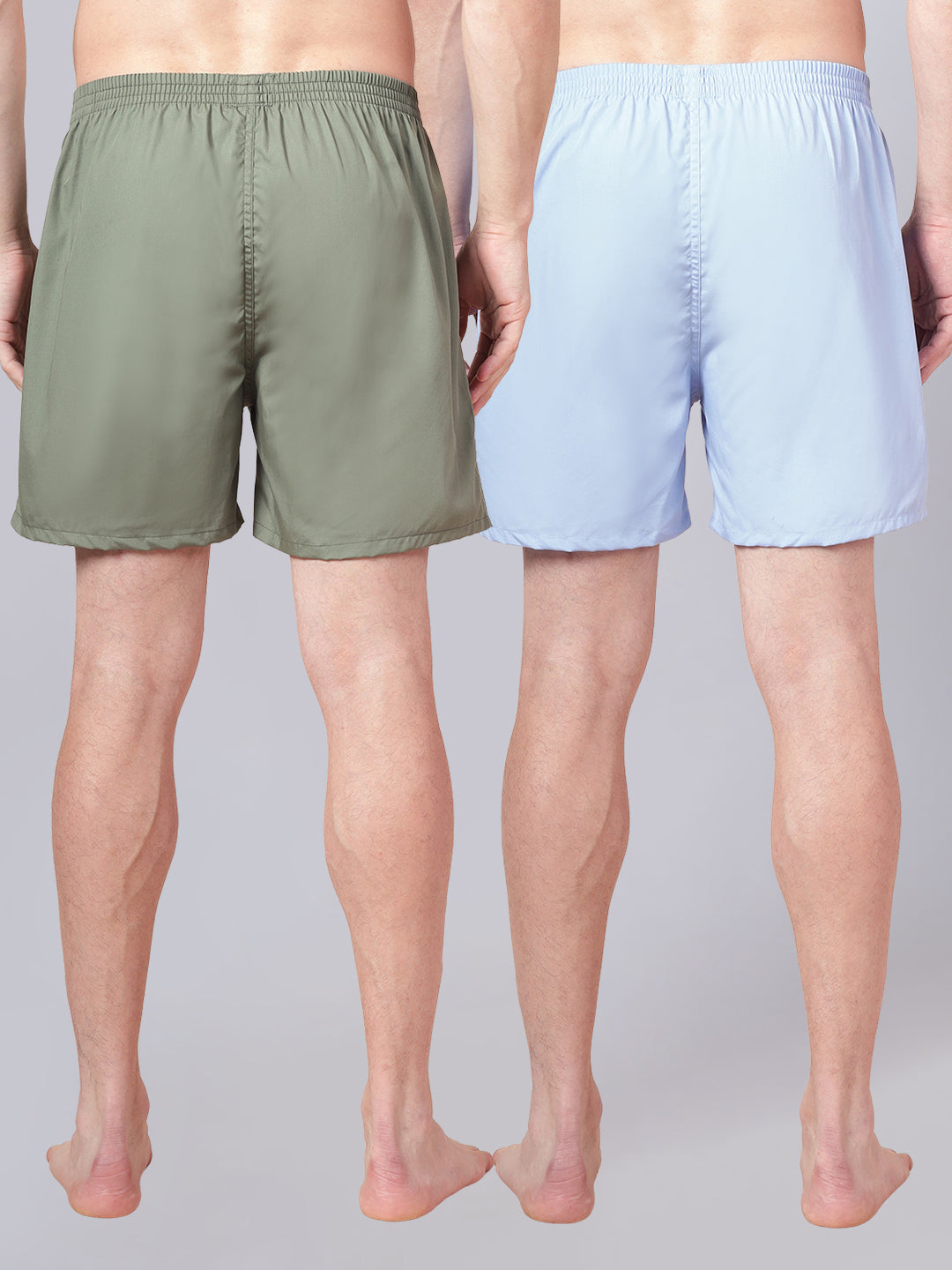 Men’s 100% Cotton Solid Boxers Shorts With Side Pockets (Pack of 2)