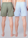 Men’s 100% Cotton Solid Boxers Shorts With Side Pockets (Pack of 2)