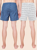 Men’s 100% Cotton Printed Boxers Shorts With Side Pockets (Pack of 2)