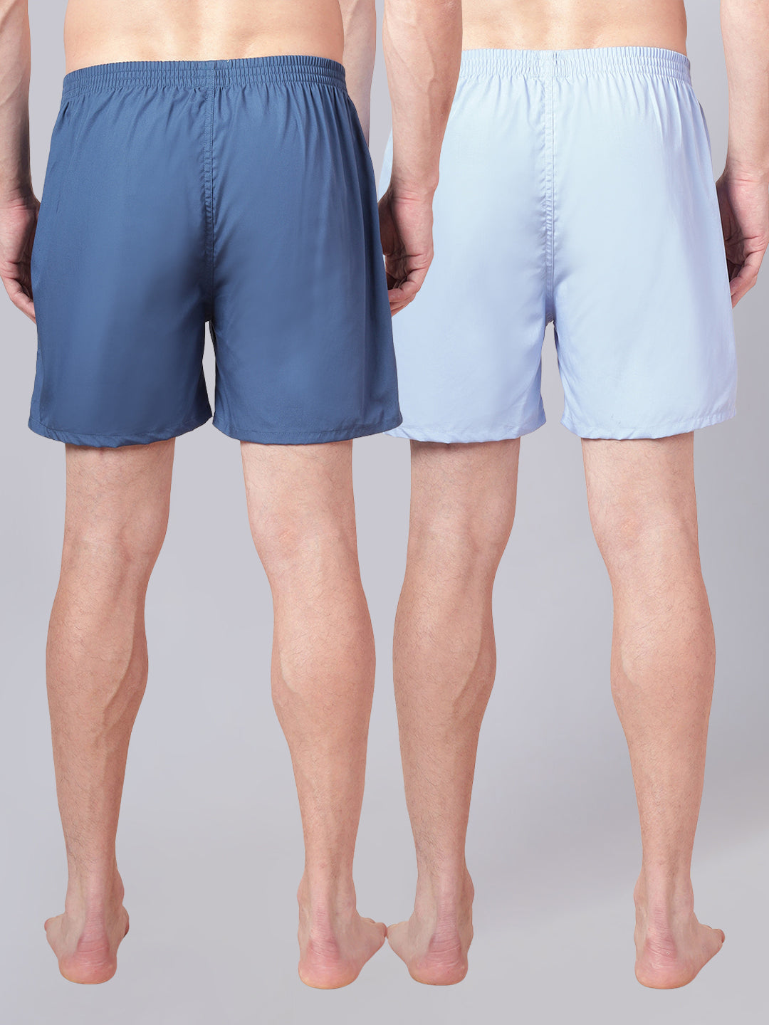 Men’s 100% Cotton Solid Boxers Shorts With Side Pockets (Pack of 2)
