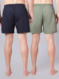 Men’s 100% Cotton Solid Boxers Shorts With Side Pockets (Pack of 2)