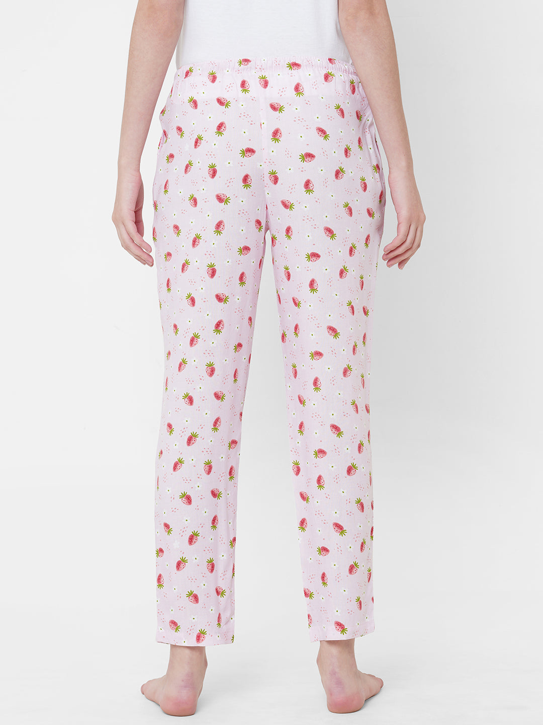 Women's Printed, Pink, Viscose, Regular Fit, Elasticated, Waistband, Pyjama  With Side Pockets